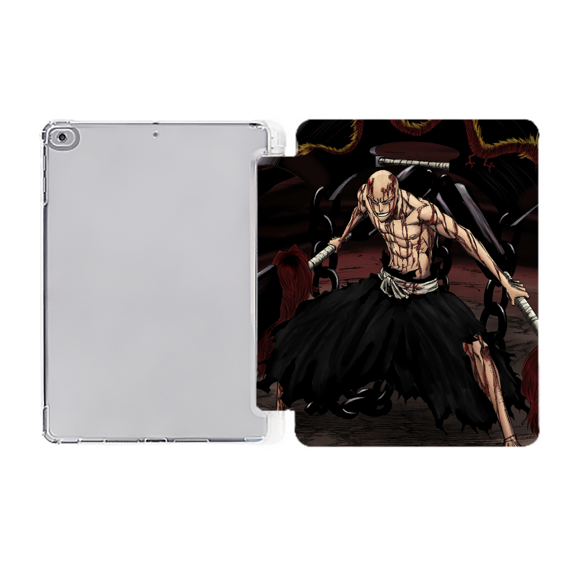 （画像用） ブリーチ BLEACH IPad ケース ペン収納付き 三つ折りスタンド PUレザー×シリコン 対応機種9.5/10.5/10.9インチ